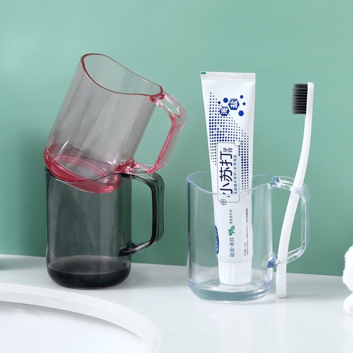 (ctshop1)Gelas Sikat Gigi Tempat Odol Gelas Kumur Toothbrush Holder Transparant