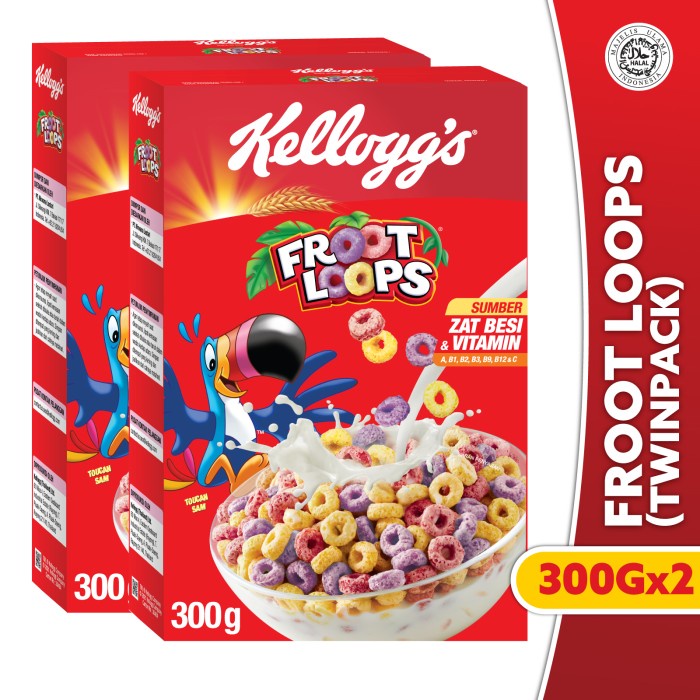 

Sereal [Special Bundle] Kelloggs Froot Loops Sereal 2 X 300G