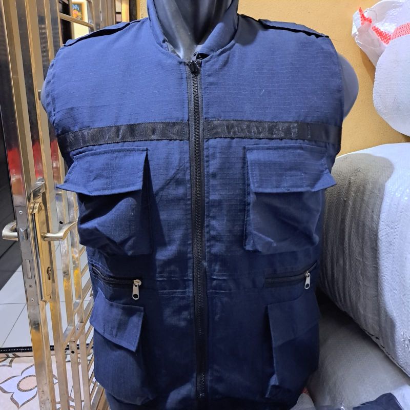 rompi ripstok biru dongker#rompi oblong navy