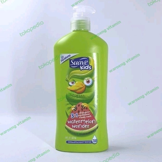 Promo Suave Kids Watermelon Wonder 3In1 Shampoo+Conditioner+Body Wash (532Ml Kmn01