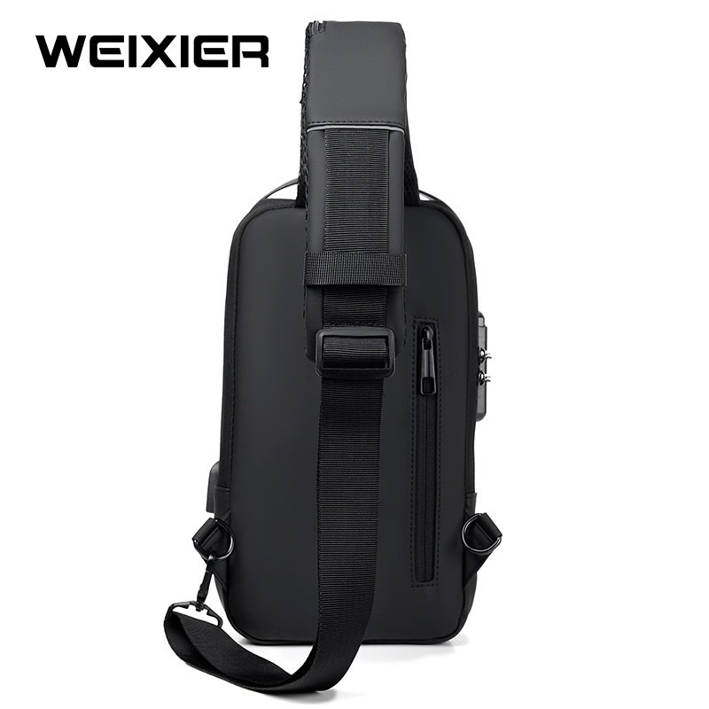 Tas Selempang Pria Shoulder Bag USB Port Anti Maling WX-OS