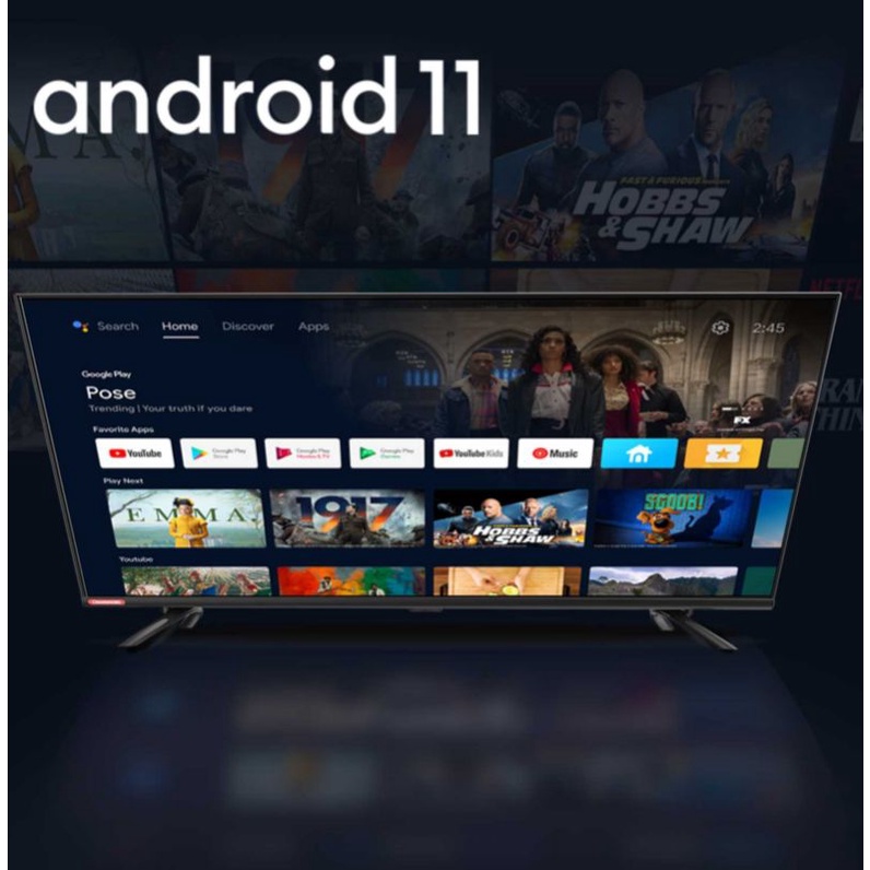 [ GOOGLE TV ]Changhong Android TV L40H7 | Android 11 - Smart TV - LED TV - Youtube dan Netflix - Google Assistant