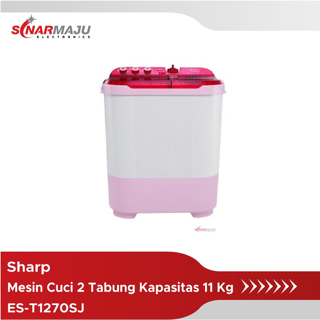 Mesin Cuci 2 Tabung Sharp 11 Kg Twin Tub ES-T1270SJ