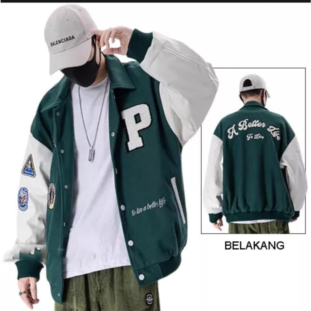 COD Varsity Jacket Baseball Original Kamikaze Hustle Pria Wanita