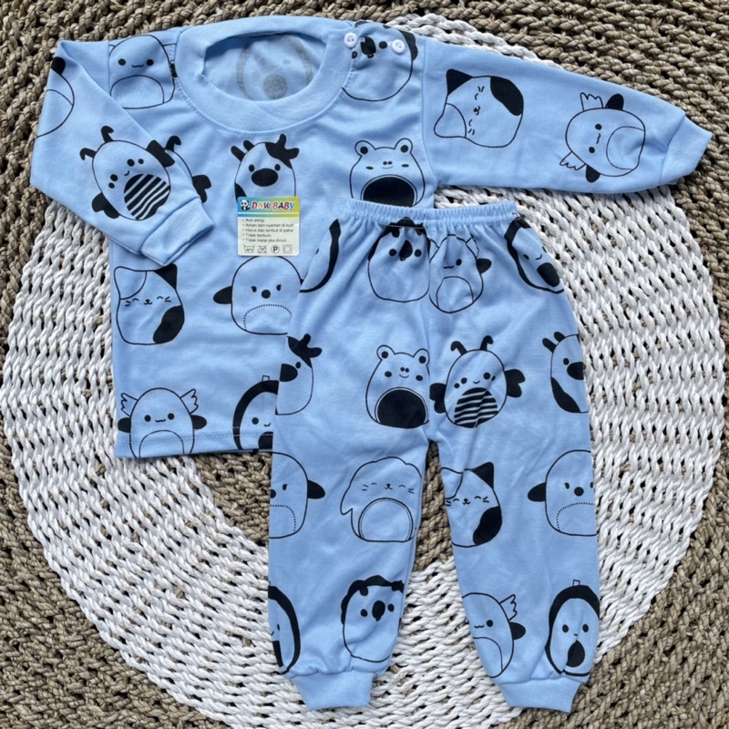 Setelan Panjang Baju Bayi Oblong Panjang Bayi Piayama Bayi Baju kancing Pundak Bayi DNW BABY