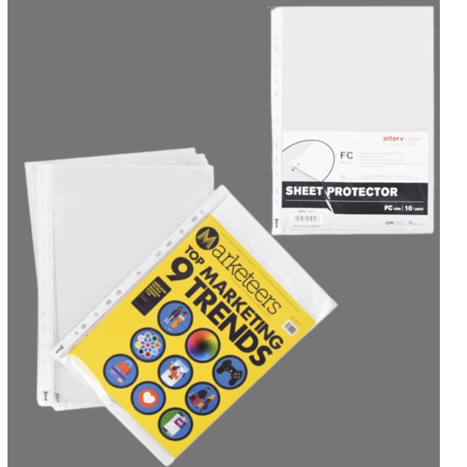 

[10 pcs] Sheet Protector PP Pocket Plastik Binder A4/F4