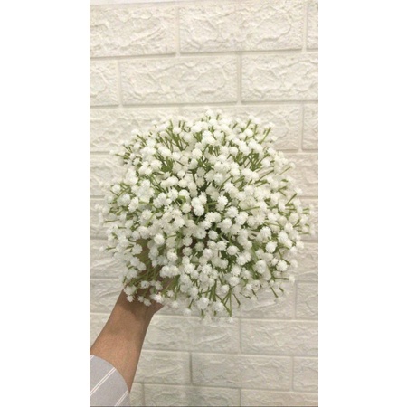 Custom Hand Buket Bouquet Wedding Pernikahan Baby Breath Artificial