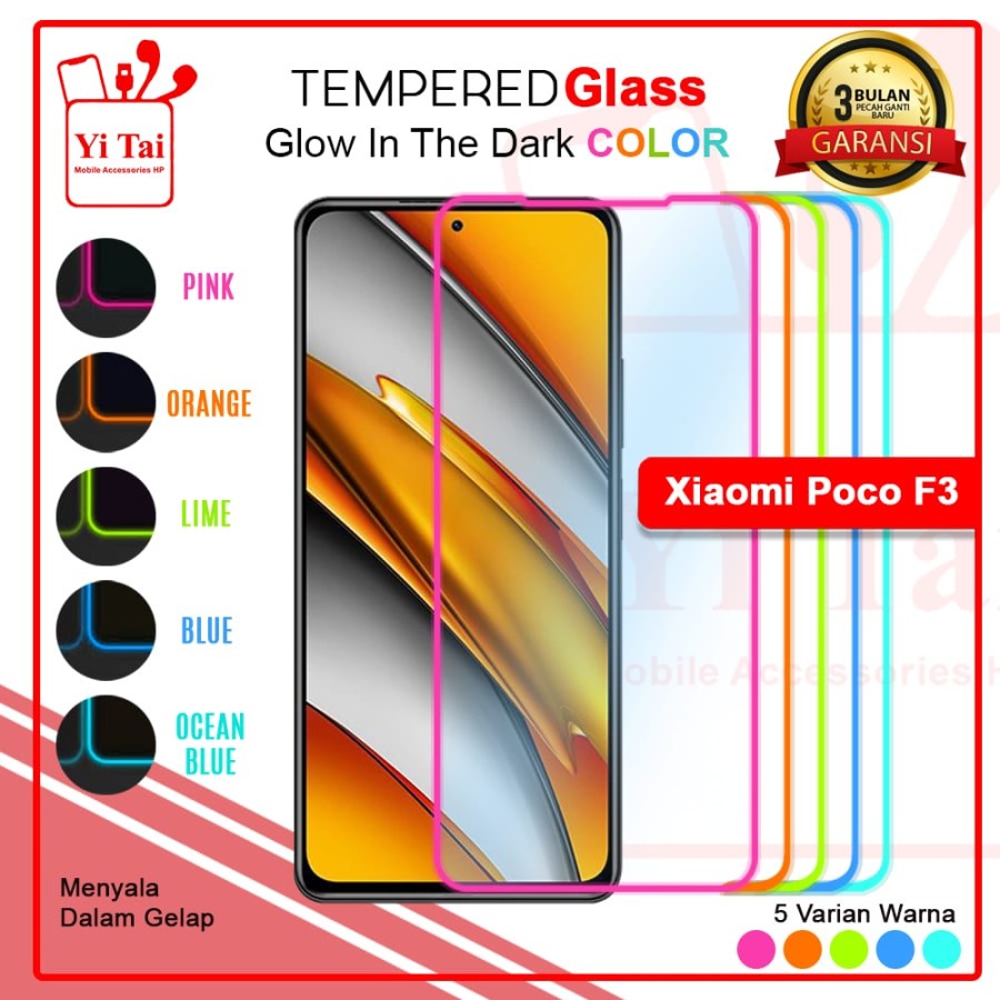 TEMPERED GLASS GLOW IN THE DARK YI TAI POCOPHONE F3 - GA