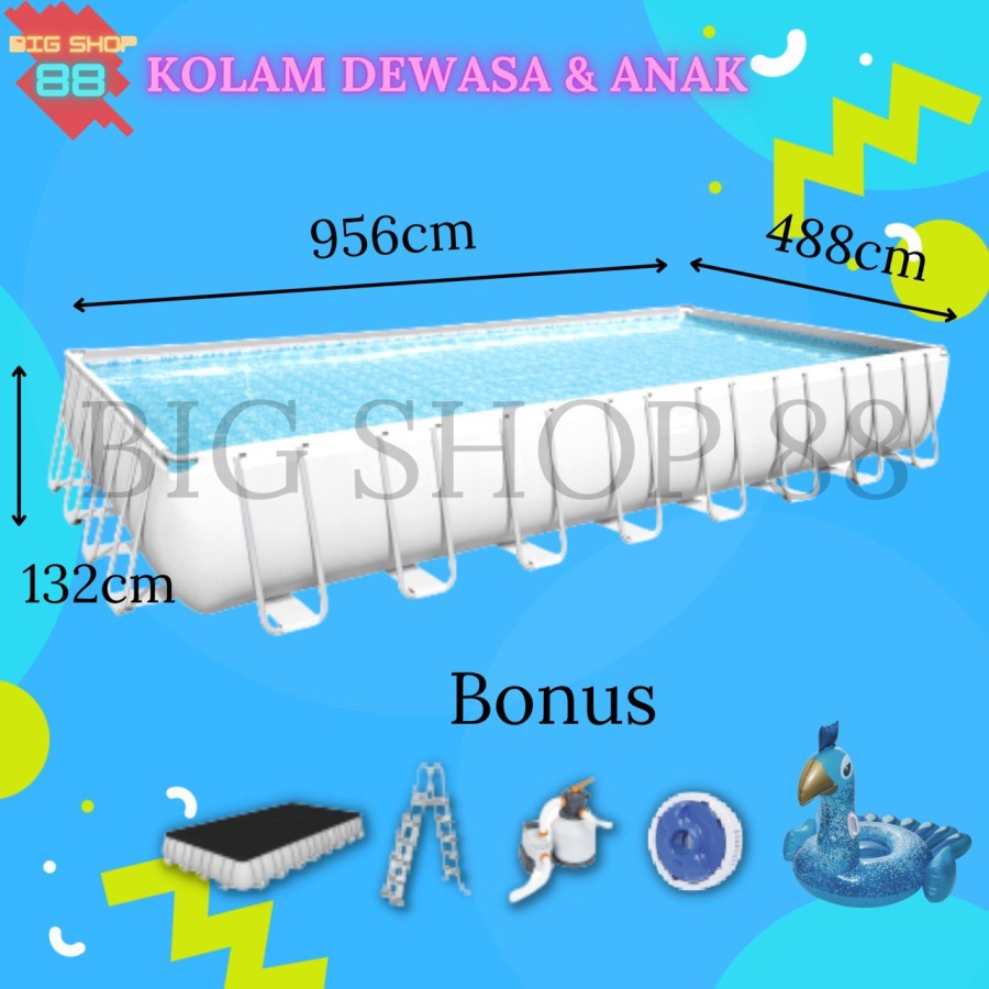 KOLAM RENANG TERBESAR SWIMMING POOL PORTABLE KOLAM RENANG FRAME BESAR PRISM FRAME POOL 9 METER