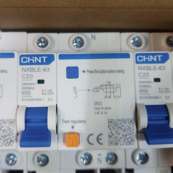 Rcbo chint elcb+mcb NXBLE-32 1P+N 6ka 6A-32A - 6A