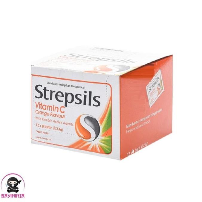 

Discount STREPSILS Vitamin C Orange Flavour Box isi 12 Sachets /PERMEN LUNAK/PERMEN VIRAL/PERMEN MILO/PERMEN YUPI/PERMEN JADUL/PERMEN KARET