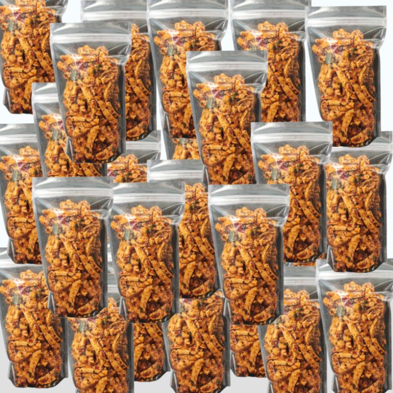 

Basreng Pedas daun jeruk RESELLER 50PCS kemasan pouch 100 gr