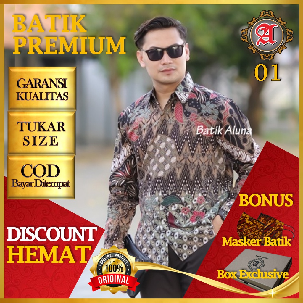 Baju Kemeja Batik Pria Lengan Panjang Prabuseno Reno Keris Alisan Semar Danar Hadi Lilac Tiga Saudar