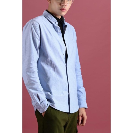 KEMEJA PREPP STUDIO SIGNATURE OXFORD LONG SLEEVE SHIRT BLUE - S