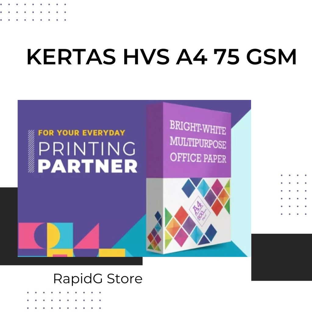 

Kertas HVS BMO A4 75gsm (500 lembar / Rim) / Kertas HVS A4 75 Gram / Kertas HVS PUTIH / Kertas HVS Fotokopi / Kertas Print dan Fotocopy