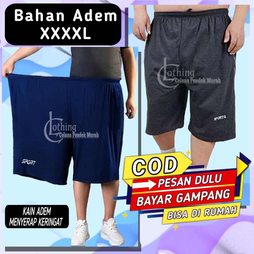 Short Pants Pria Celana Pendek Jumbo Cowok Dewasa Big Size Santai Polos Super Besar Casual Bawah Lut