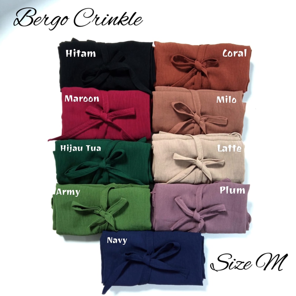 Bergo Crinkle Airflow jilbab Premium tali belakang