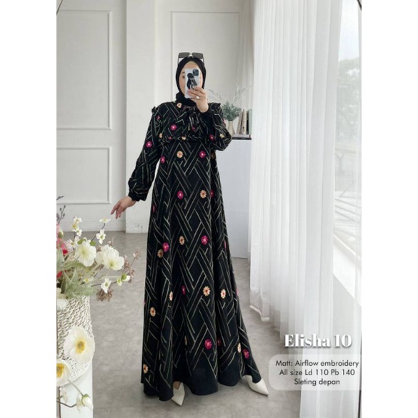 Elisha maxy dress bordir premium murah