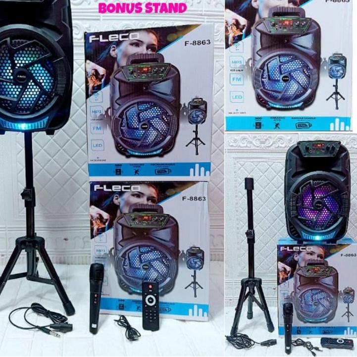 Sale Terbatas (COD) SPEAKER BLUETOOTH FLECO F-8805/F-8807/F-8808/F-8863 LED 8.5 INCH X-BASS FREE STA