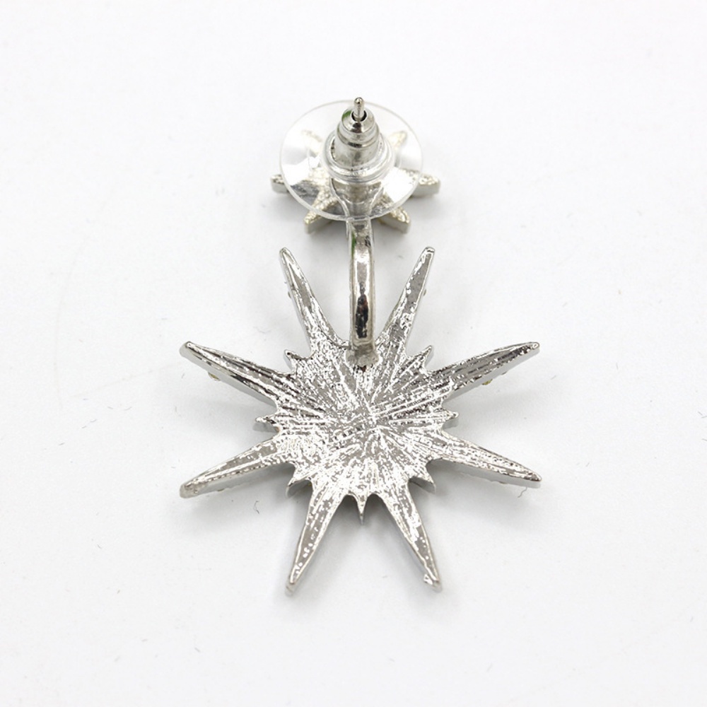 Anting Tusuk Gantung Desain Snowflake Hias Berlian Gaya Eropa / Amerika Untuk Wanita