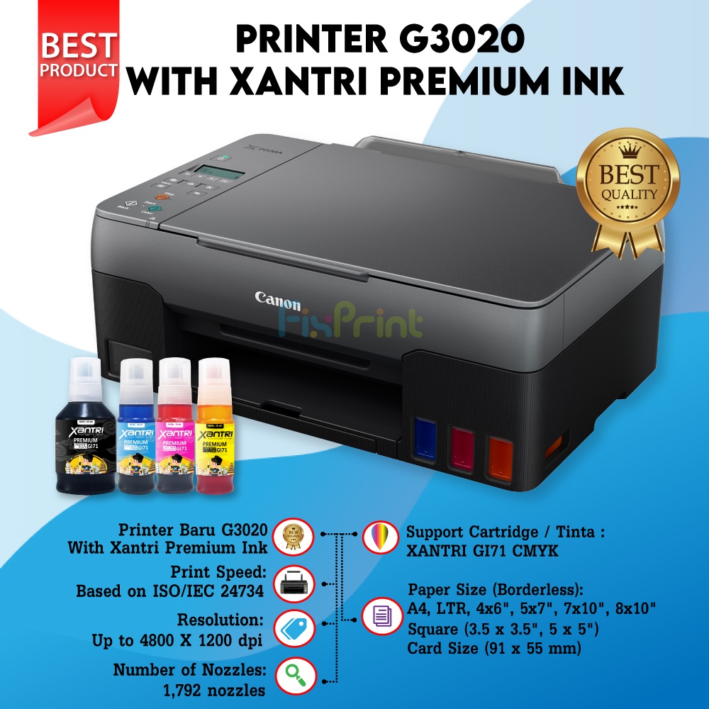 Printer Canon G3010 G3010 G3020 All in One Print Scan Copy WiFi