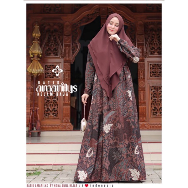 Gamis Batik Amarylis by nona anna hijab
