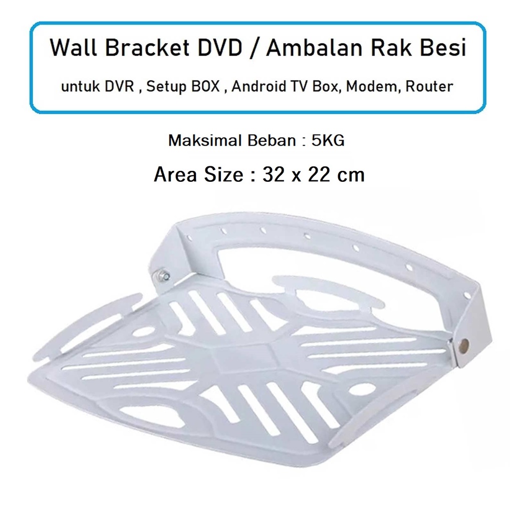 Ambalan Rak Besi Bracket DVD DVR CCTV Rak Dinding Router TV Setup Box