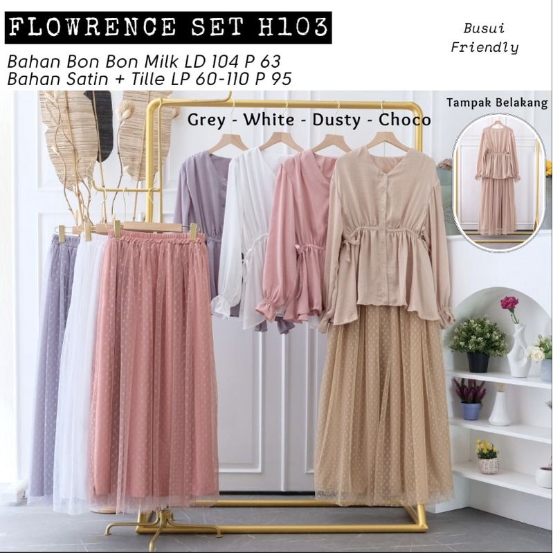 FLOWRENCE SET / SET KONDANGAN / ATASAN &amp; SKIRT / BUSUI FRIENDLY