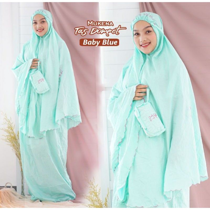 mukena parasut dompet bordir//mukena traveling//mukena kecil//mukena dewasa