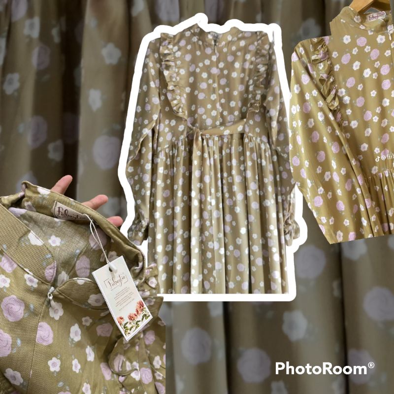 NEW Aliya Dress Rose Olive fiibaytia