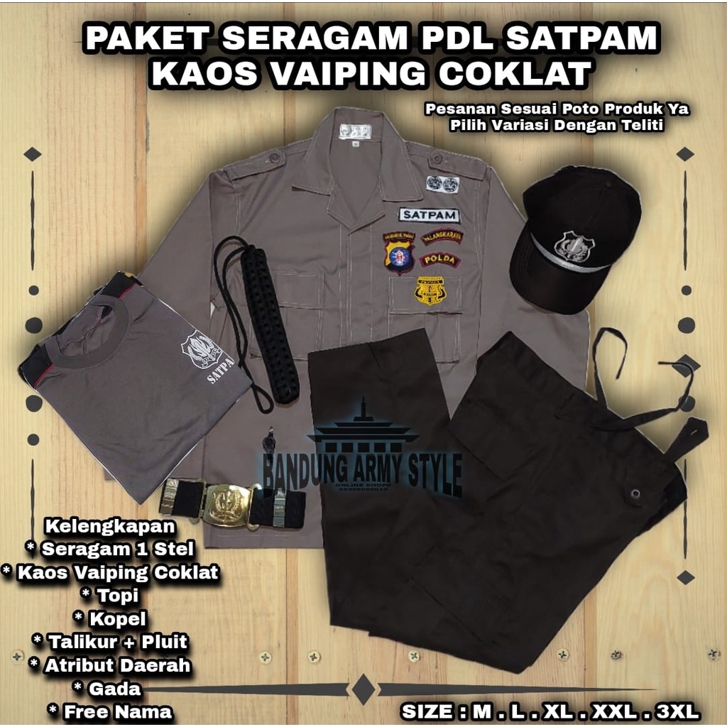 Seragam security terbaru / Seragam PDL terbaru LENGKAP / Seragam Security Coklat / Seragan security