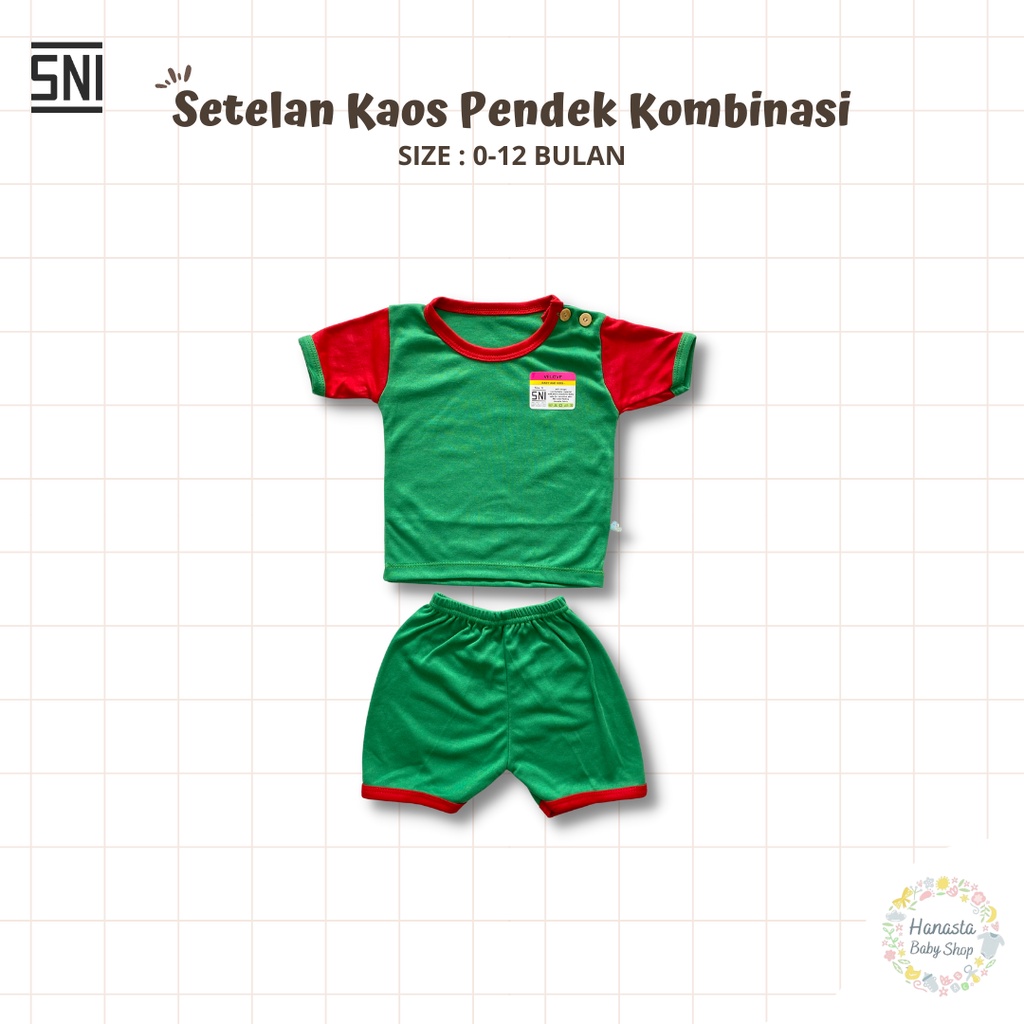 Baju Bayi Newborn Setelan Kaos Anak Lengan Pendek Katun 0-12 Bulan