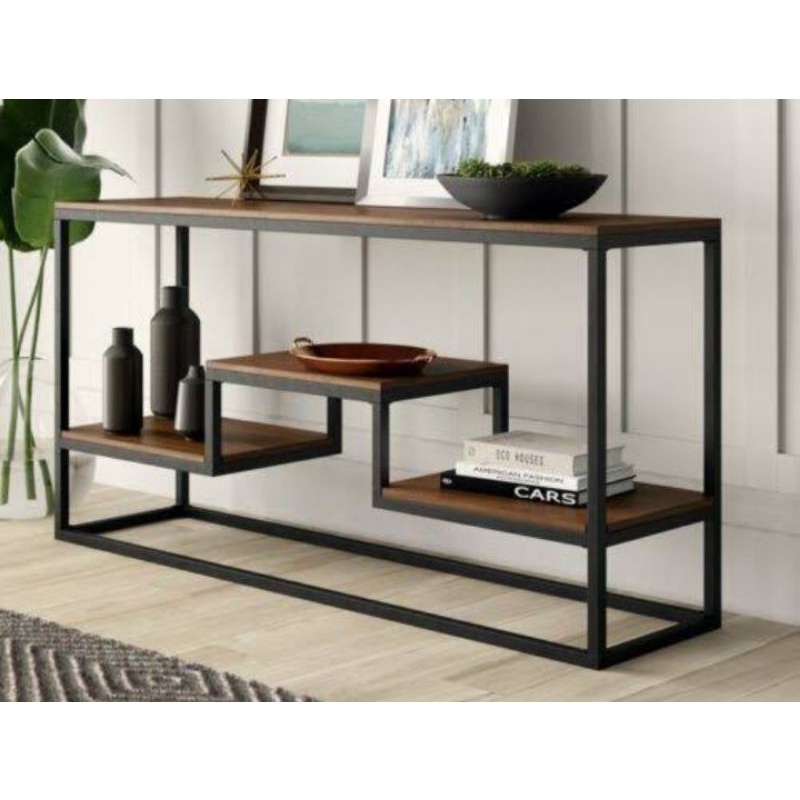 Meja Tv LED Minimalis Besi dan Kayu