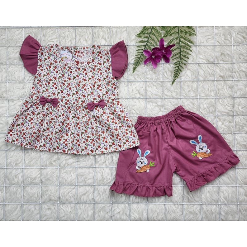 Baju bayi perempuan Setelan celana Rabbit