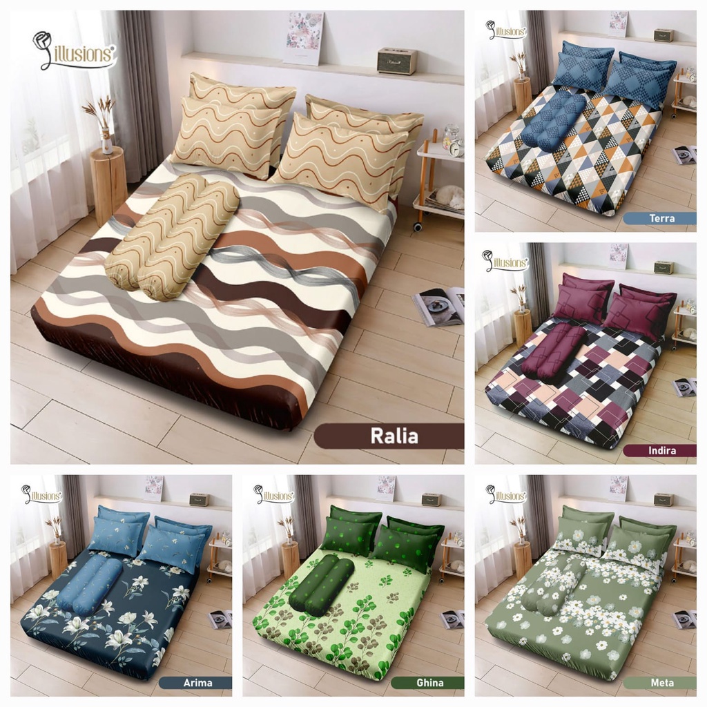 Sprei Illusions From Lady rose Ukuran 180 x 200 /  160 x 200 Sarban 2 Sargul 2