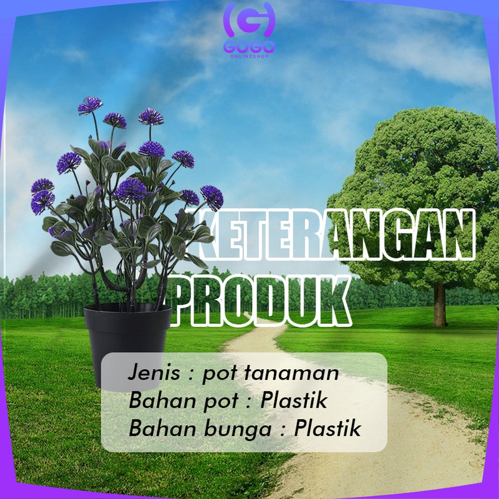 GOGO-C606 C611 Ornamen Tanaman Bunga Bonsai Plastik Dekorasi Meja Pajangan Tanaman Hias Artificial Flower / Bunga Hias Dekorasi Ruangan