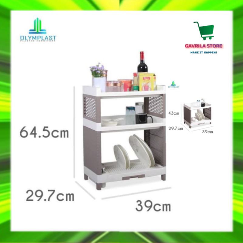 RAK PIRING PLASTIK WASTAFEL OLYMPLAST OLIMPLAST RSOK 2 DAN 3 SUSUN