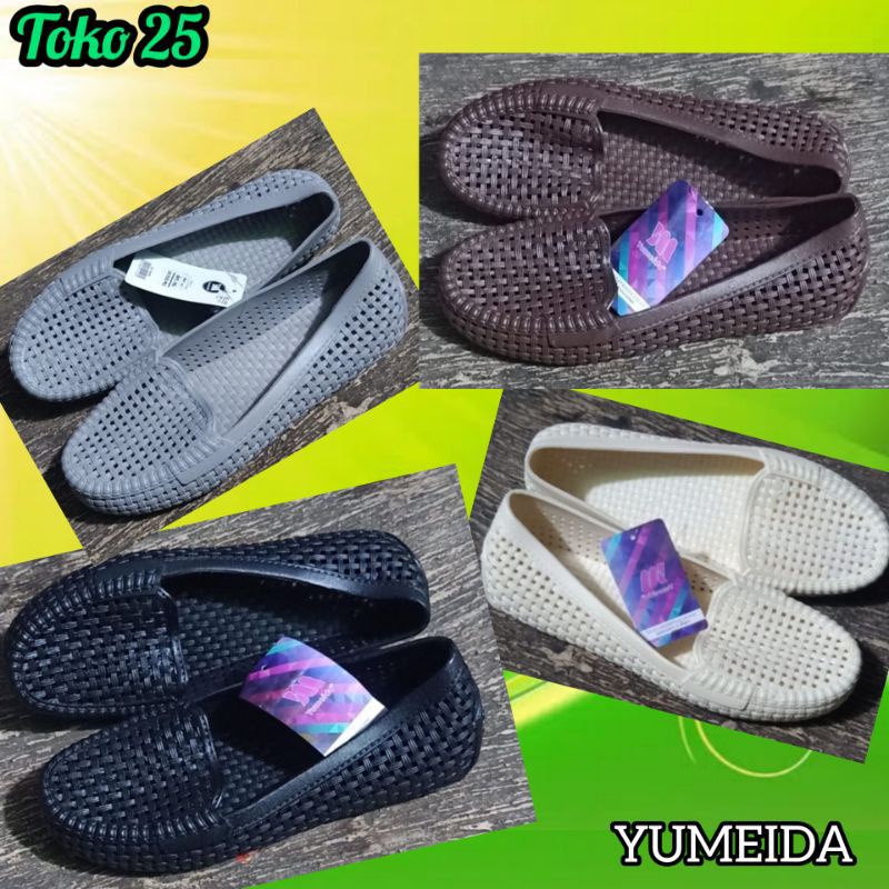 3101 - Sepatu Fantopel Karet Yumaida Motif Tikar Kecil  Size 36 - 41