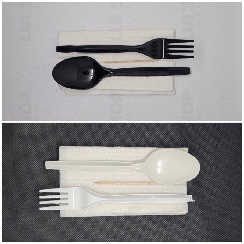 PAKET SET SENDOK GARPU TISSUE TUSUK GIGI OPP