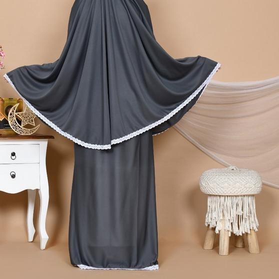 Mukena Siti Khadijah Signature Aluna - Ash Green - Abu-abu