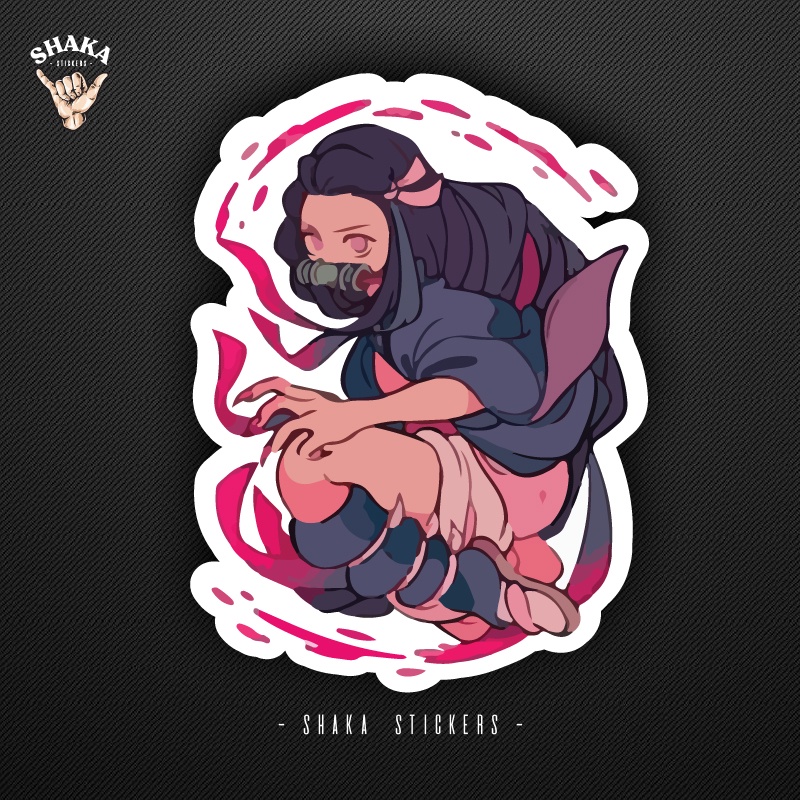 

Sticker Anime Nezuko Keren Kimetsu No Yaiba Anti Air Murah Sticker HP Laptop Casing Sticker Helem