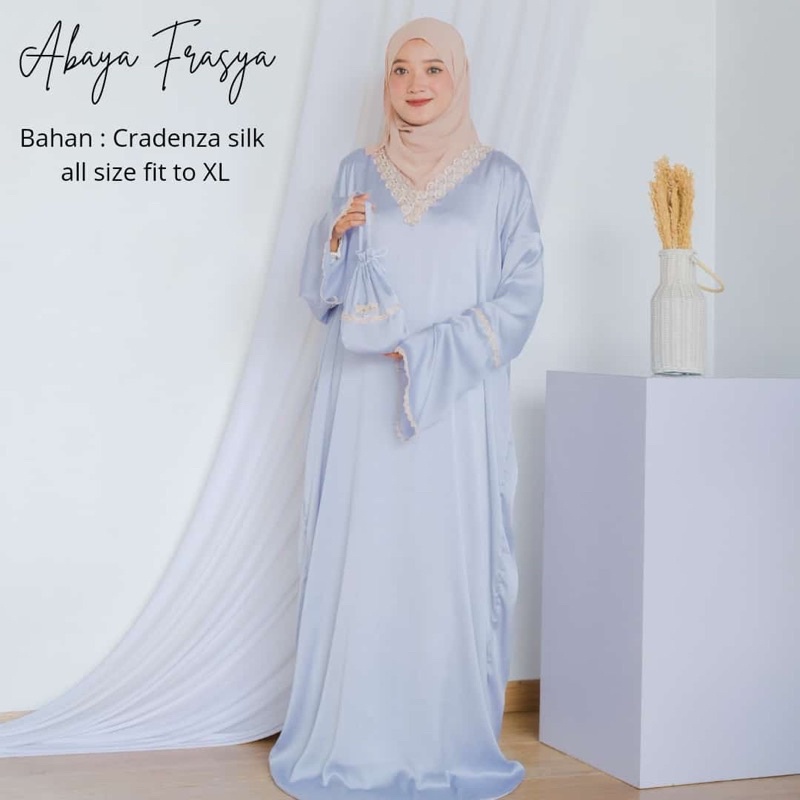 Terbaru alat sholat warsgading_collection Frasya  abaya mukena by disty collection crinkle silk