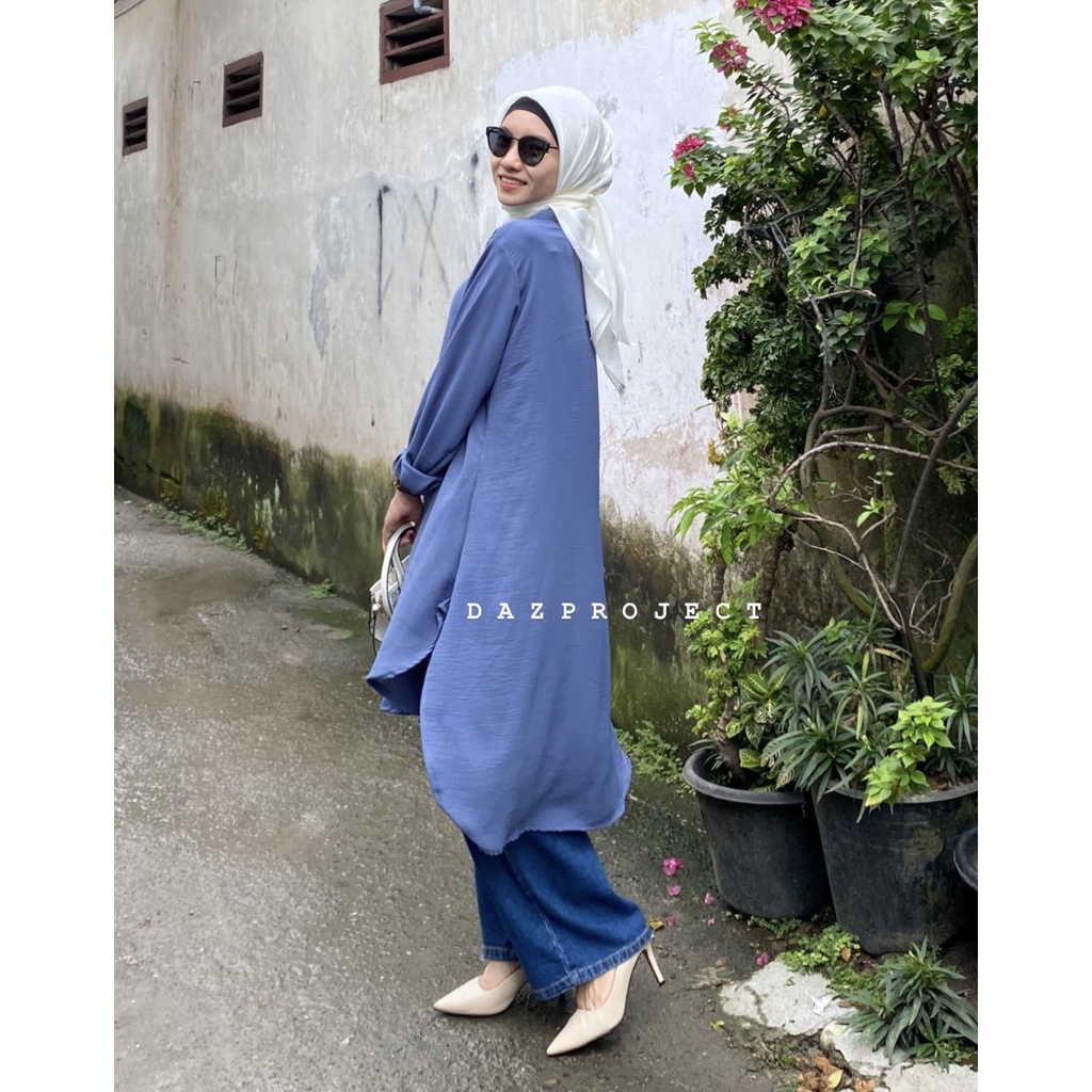 Salsa Tunik Polos Crincle Tunik Crincle by Dazproject