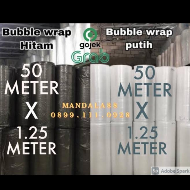 

Jual Rugi!! Habisin Stock! Bubble Wrap ROLL 1.25Mtr x 50Mtr - Hitam, Kualitas STD