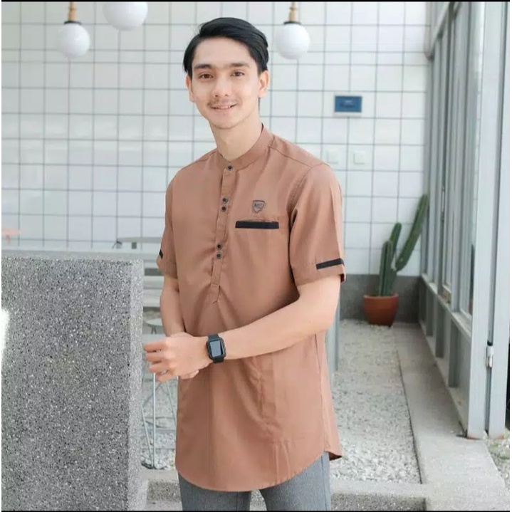 Baju Koko Kurta Dewasa Lengan Pendek Material Catton  Adem Serap Keringat