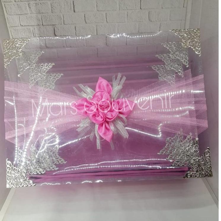 

STOK BANYAK 9036 Box/kotak hantaran seserahan Tile Pink 1set isi 4 ㊔