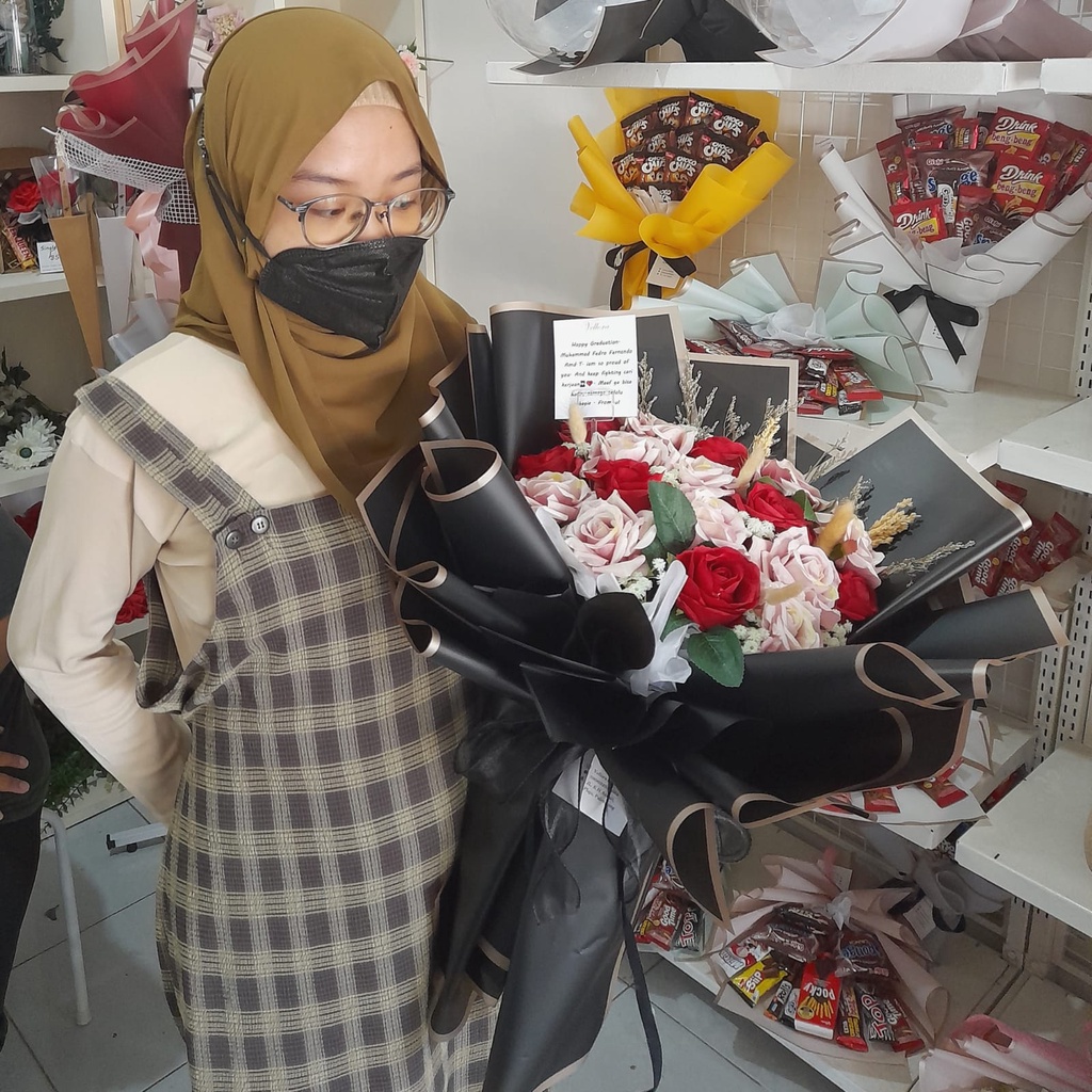 Buket Bunga Artificial/ Buket Bunga Jumbo/ Buket Mawar Artificial/ Buket Bunga [Leana Bouquet]