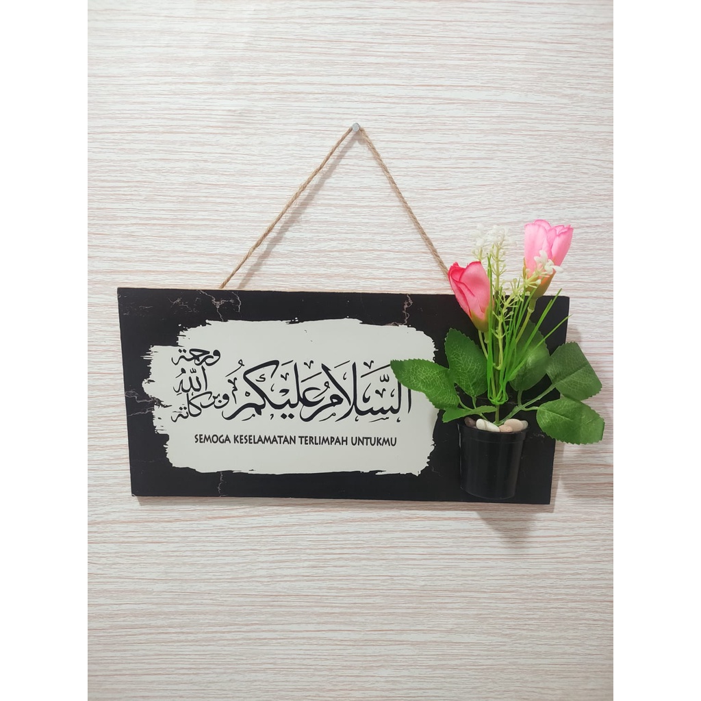 HIASAN DINGDING ASSALAMUALAIKUM TERBARU DAN AESTHETIC TANAMAN BUNGA ARTIFICIAL POT 3D VERTIKAL GARDE