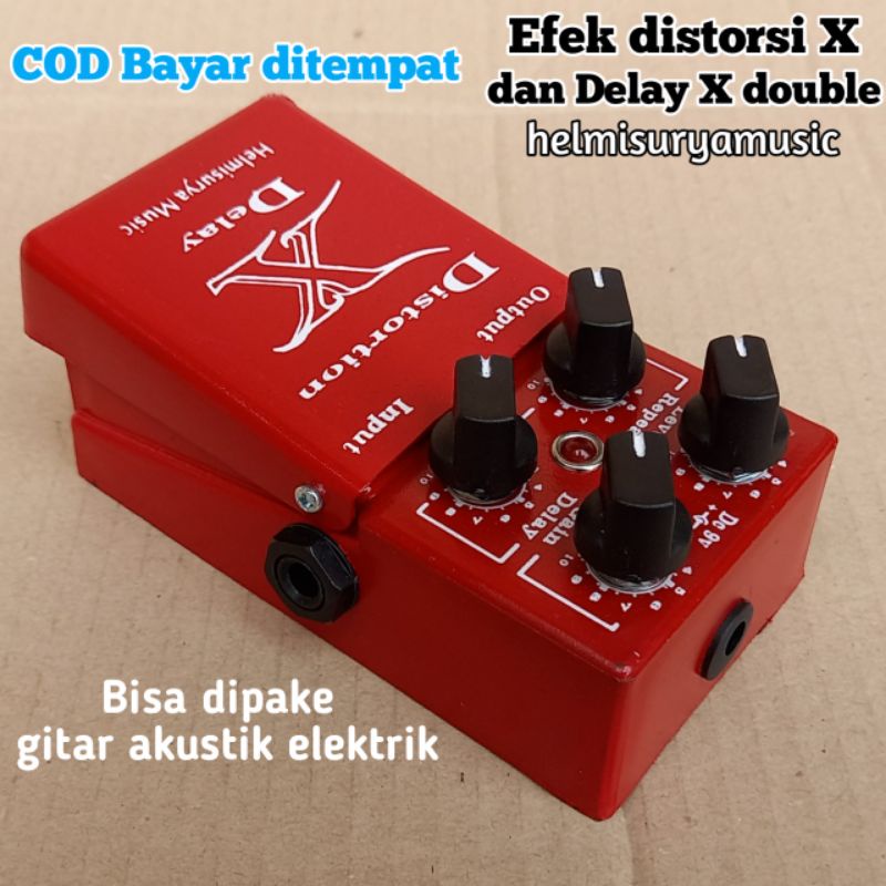 Efek gitar X distorsi delay double