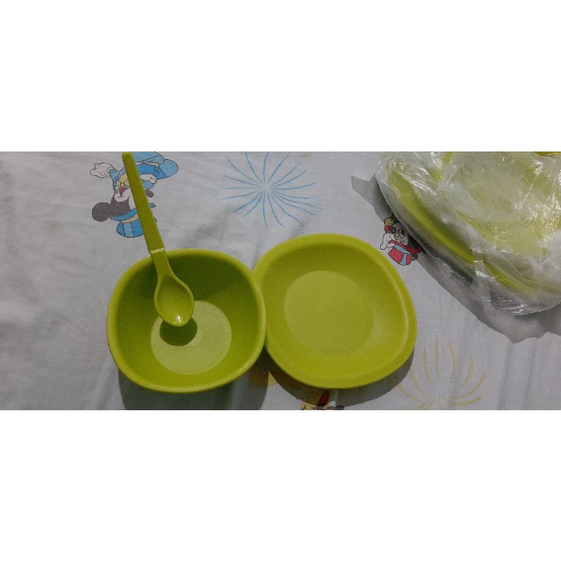 blossom bowl kecil dan piring kecil Tupperware
